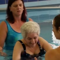 Client enjoying supported pool activity